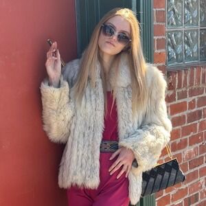 Saga Fox Arctic Fox Fur Jacket Silver Fox Coat Luxe Vintage Glam